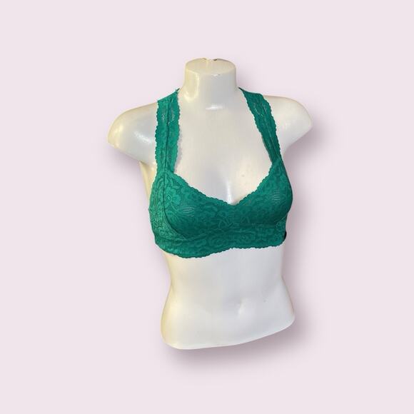 Free People Intimately FP Galloon Lace Racerback Bralette Yellow & Green S New - Picture 8 of 15
